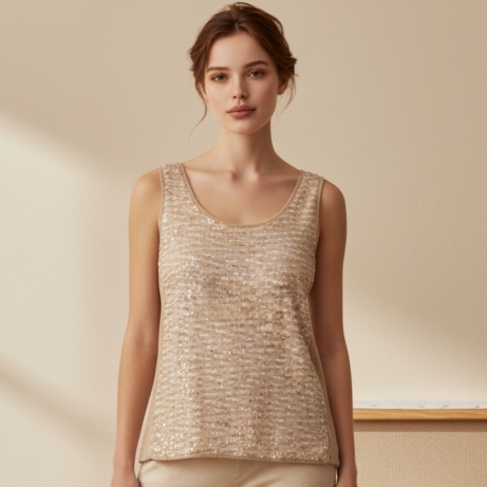 The Limited Gold Sequin Tank Top